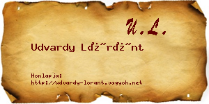Udvardy Lóránt névjegykártya